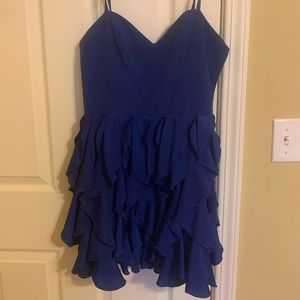 Blue ruffled Formal Dress